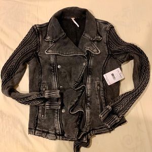Free people jacket in industrial grey